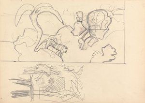 Grot van het Gouden Kalf: Boomhuis, Ontwerp voor Panelen met Dieren door Spencer Frederick Gore