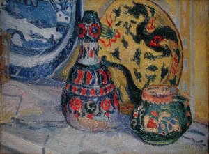 Stilleven met Oosterse Figuren door Spencer Frederick Gore