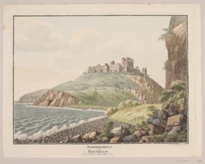 Hammershus op Bornholm. Gezien vanaf de Zuidkant door Søren L. Lange