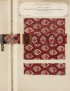 Katoenen geglazuurd chintzmonster uit Poonary, gekocht in Madras, uit The Collection of the Textile Manufacturers of India, door John Forbes Watson, gepubliceerd in 1866