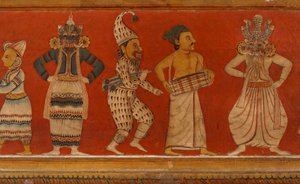 Muurschildering in het Beeldhuis van de Subdharama-tempel, Dehiwala