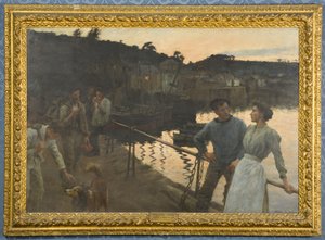Thuis-Langs, Avond door Stanhope Alexander Forbes