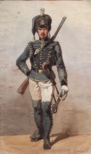Studie van uniformen door Stanislas Grimaldi del Poggetto