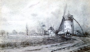 Landschap met Windmolen door Stanislas Lepine