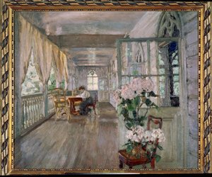 Terras van een landhuis. door Stanislav Joulianovitch Joukovski