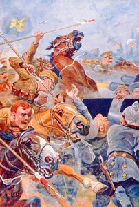 De aanval van de 9e Lancers tijdens de terugtocht van Mons