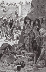Tyrus belegerd door Nebukadnezar van Babylon door Stanley L. (after) Wood