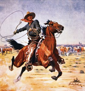 Cowboy met lasso door Stanley L. Wood