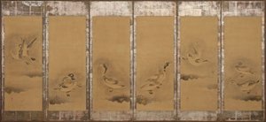 Wilde ganzen, Momoyama of Edo periode door Sôtatsu