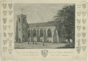 Drayton Bassett Kerk (gravure) door Stebbing Shaw