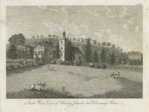 Himley Kerk en Pastorie (gravure) door Stebbing Shaw
