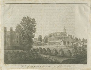 Shenstone Kerk en Dorp door Stebbing Shaw