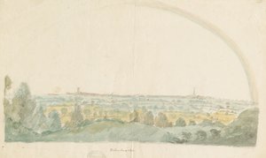 Wolverhampton - Verre uitzicht vanaf de Hoogten van Tettenhall: aquarel schilderij, nd [laat 18e eeuw] door Stebbing Shaw