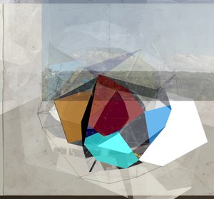 Landschap met geometrische prisma’s