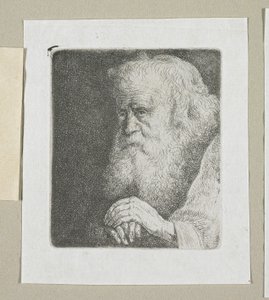 Halflengte van een oude man met een witte baard door Stefan Juliusz Norblin de la Gourdaine