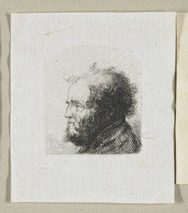 Hoofd van een bebaarde man in profiel naar links door Stefan Juliusz Norblin de la Gourdaine