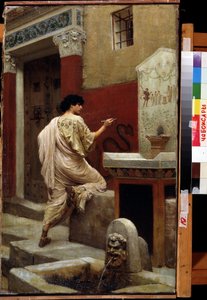 Bij een muur, Pompeii door Stefan Vladislavovich Bakalowicz