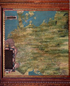 Duitsland Kaart gemaakt door Stefano Bonsignori (?-1589) Italiaanse kosmograaf en schilder. Rond 1581. Florence, Palazzo Vecchio, Sala del Mappamondo door Stefano Buonsignori