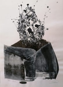 Monochrome abstracte uitbarsting