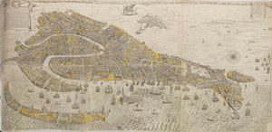 Vero e real disegno della inclita cita di Venetia. Panorama van Venetië, 1676