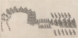 Een Processie van Zestig Ruiters en Fakkeldragers, 1652 door Stefano della Bella