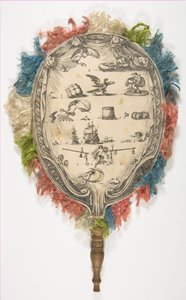 Een waaier met een rebus over Liefde aan de ene kant en Fortuin aan de andere kant, ca. 1639