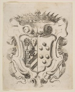 Wapens van de Medici met Della Rovere door Stefano della Bella