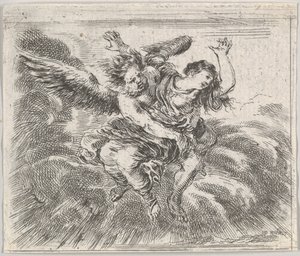 Boreas en Orithyia, uit Spel van Mythologie Jeu de la Mythologie door Stefano della Bella