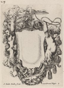 Cartouche met Infant Satyrs, 1647 door Stefano della Bella