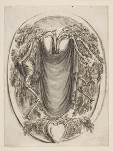 Cartouche met Skeletten, 1647 door Stefano della Bella