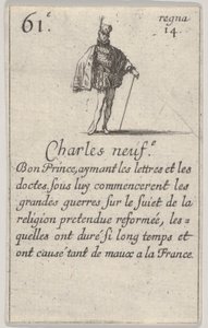 Charles neuf.-e Bon Prince, uit Game of the Kings of France Jeu des Rois de France door Stefano della Bella