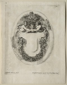 Collectie van verschillende caprices en nieuwe ontwerpen van cartouches en ornamenten: No 10