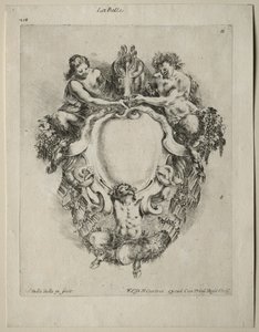 Collectie van Verschillende Caprices en Nieuwe Ontwerpen van Cartouches en Ornamenten: Nr. 11 door Stefano della Bella