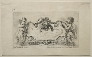 Collectie van Diverse Caprices en Nieuwe Ontwerpen van Cartouches en Ornamenten: Nr. 17 door Stefano della Bella