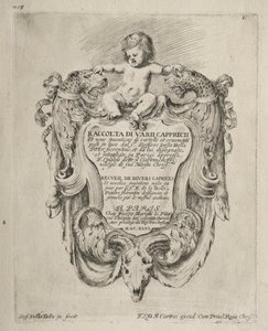 Verzameling van Diverse Caprices en Nieuwe Ontwerpen van Cartouches en Ornamenten: Nr. 1, Titelpagina door Stefano della Bella