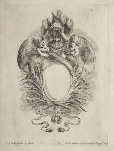 Collectie van Verschillende Caprices en Nieuwe Ontwerpen van Cartouches en Ornamenten: Nr. 5 door Stefano della Bella
