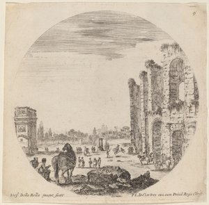 Colosseum en Boog van Constantijn door Stefano della Bella
