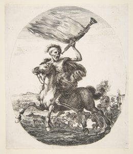 Dood te Paard met een Trompet, uit De vijf doden door Stefano della Bella