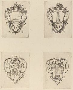 Vier emblemen voor de begrafenis van Prins Francesco de Medici door Stefano della Bella