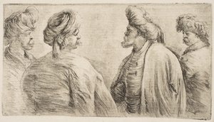 Vier Turken, Halflengte, ca. 1662 door Stefano della Bella