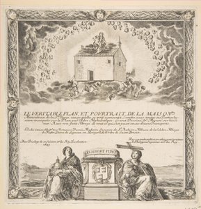 Frontispice voor Le Véritable Plan et Pourtrait de la Maison de la Ste. Vierge door Stefano della Bella