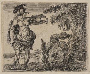 Jason, uit Spel van Mythologie Jeu de la Mythologie, 1644 door Stefano della Bella
