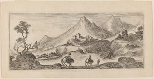 Landschap met Kasteel door Stefano della Bella