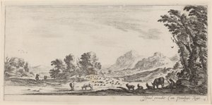 Landschap met Herder die zijn Kudde Bewaakt, in of voor 1647 door Stefano della Bella