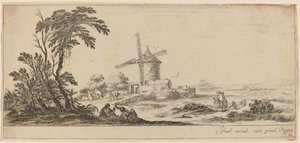 Landschap met Windmolen door Stefano della Bella