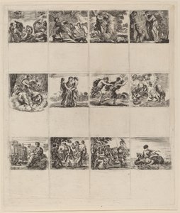 Mythologische speelkaarten door Stefano della Bella