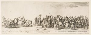 Deel van de ingang van de Poolse legatie L en M, 1633 door Stefano della Bella