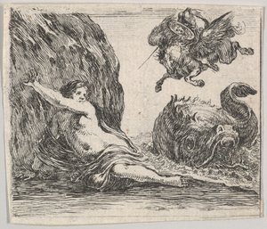 Perseus en Andromeda, uit Spel van Mythologie Jeu de la Mythologie, 1644