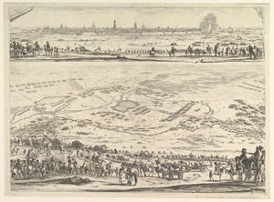 Plan en uitzicht van het beleg van Arras: onderste deel van de plaat met een topografisch uitzicht