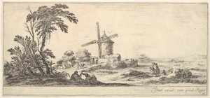 Plaat 10: een familie in het midden op de voorgrond, verschillende figuren en paarden in het midden, ca. 1641 door Stefano della Bella